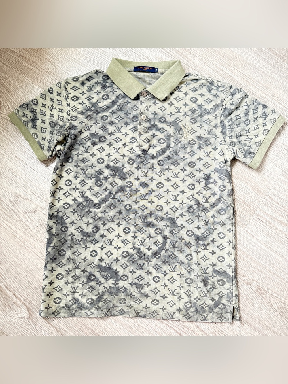 Polo Shirt  Men Monogram Olive Green Size M